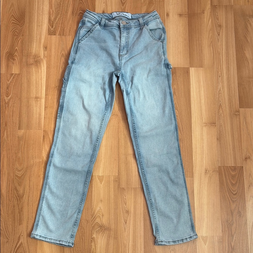 Indigo Rein High-Waisted Straight Leg Carpenter Jean | Size Junior’s 1